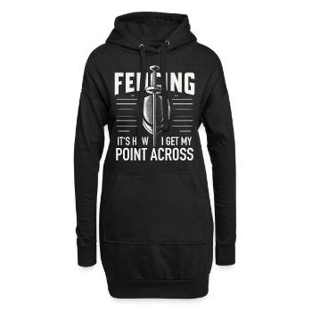 Escrimeur - Sweat-shirt à capuche long Femme - noir - Devant