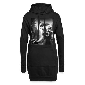 Alien UFO Aliens Außerirdischer - Hoodie-Kleid - Schwarz - Vorne