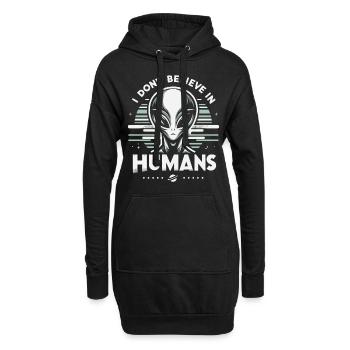 Alien UFO Aliens Außerirdischer - Hoodie-Kleid - Schwarz - Vorne
