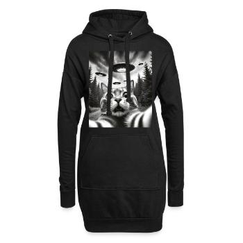 Alien UFO Aliens Außerirdischer - Hoodie-Kleid - Schwarz - Vorne