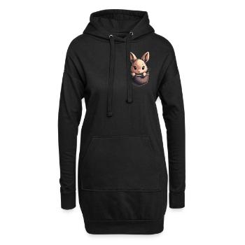 Lapin, Lapin, Animal, Animal De Compagnie, Lapins - Sweat-shirt à capuche long Femme - noir - Devant