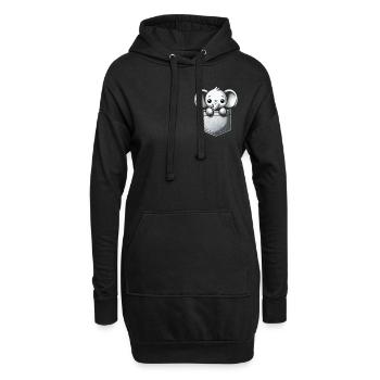 Elefant Tier Elefanten Zoo - Hoodie-Kleid - Schwarz - Vorne