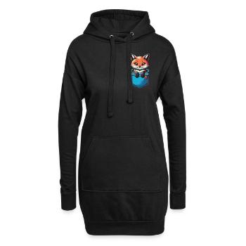 Fuchs Füchse Tier - Hoodie-Kleid - Schwarz - Vorne