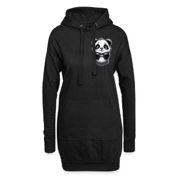 Pandabär Panda Tier Pandas - Hoodie-Kleid - Schwarz - Vorne