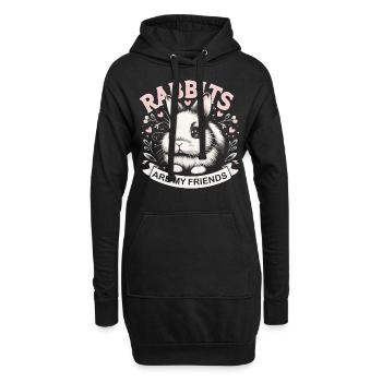 Lapin, Lapin, Animal, Animal De Compagnie, Lapins - Sweat-shirt à capuche long Femme - noir - Devant
