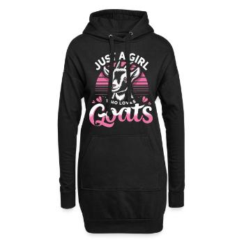 Chèvre Chèvre Animal Chèvre - Sweat-shirt à capuche long Femme - noir - Devant
