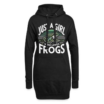 Crapaud grenouille - Sweat-shirt à capuche long Femme - noir - Devant