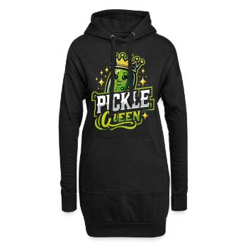 Concombre, Cornichon, Cornichon, Aneth alimentaire - Sweat-shirt à capuche long Femme - noir - Devant