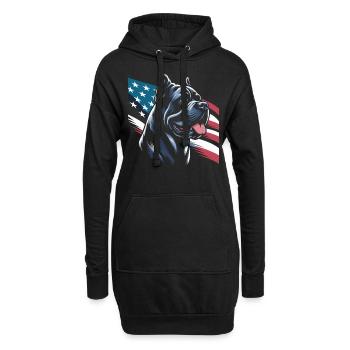 Cane Corso Hund - Hoodie-Kleid - Schwarz - Vorne