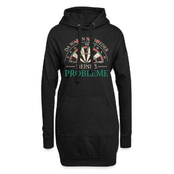 Dart Darts Dartspieler Dartsport - Hoodie-Kleid - Schwarz - Vorne