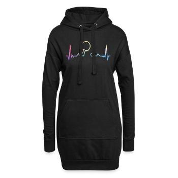 Tischtennis Tischtennisspieler - Hoodie-Kleid - Schwarz - Vorne