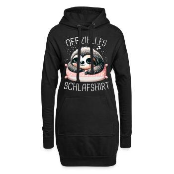Faultier Faultiere Tier Schlafen Faul - Hoodie-Kleid - Schwarz - Vorne
