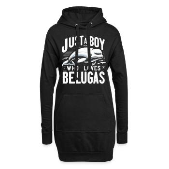 Beluga Wal Ozean Belugas Wale - Hoodie-Kleid - Schwarz - Vorne