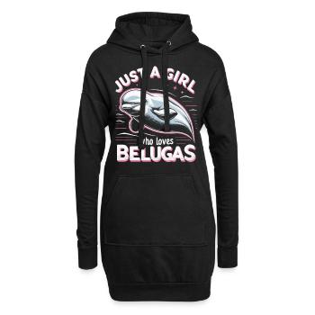 Beluga Wal Ozean Belugas Wale - Hoodie-Kleid - Schwarz - Vorne
