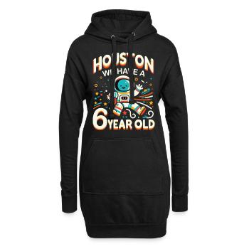 Cadeau 6 ans anniversaire garçon - Sweat-shirt à capuche long Femme - noir - Devant