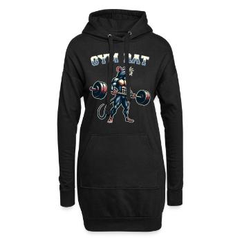 Gewichtheben Fitness Bodybuilding Gewichtheber - Hoodie-Kleid - Schwarz - Vorne