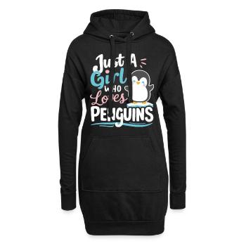 Pinguin Pinguine Tier - Hoodie-Kleid - Schwarz - Vorne