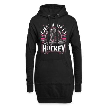 Eishockey Hockey Sport - Hoodie-Kleid - Schwarz - Vorne