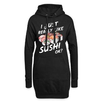 Sushi Japanisches Essen Maki Sushi Kawaii - Hoodie-Kleid - Schwarz - Vorne