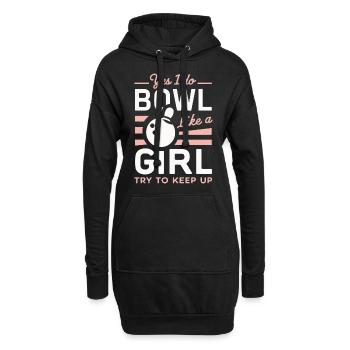 Bowling Bowler Pin Ball Bowling Ball - Sweat-shirt à capuche long Femme - noir - Devant