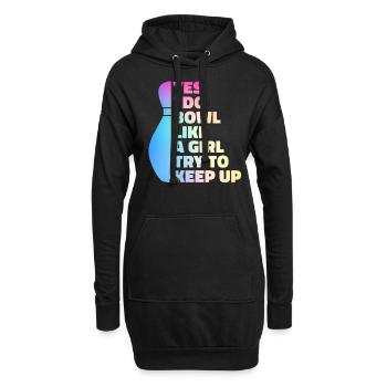 Bowling Bowler Pin Ball Bowling Ball - Sweat-shirt à capuche long Femme - noir - Devant