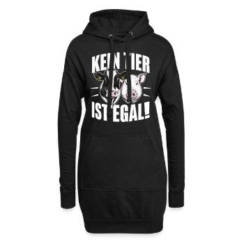 Vegetarier Veganer Tierschutz Tierrecht Veggie - Hoodie-Kleid - Schwarz - Vorne