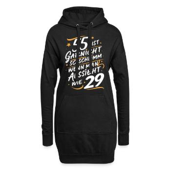 Geburtstagsgeschenk 55 Jahre Geburtstagskind - Hoodie-Kleid - Schwarz - Vorne