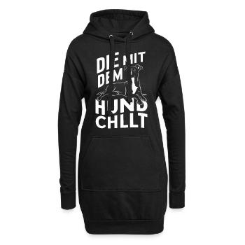 Hund Hunde Haustier Lustige Sprüche - Hoodie-Kleid - Schwarz - Vorne