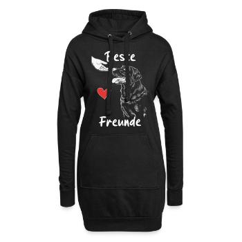 Labrador Hund Hunde - Hoodie-Kleid - Schwarz - Vorne