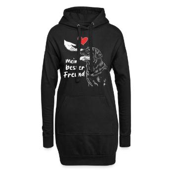 Labrador Hund Hunde - Hoodie-Kleid - Schwarz - Vorne