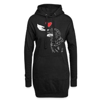 Labrador Hund Hunde - Hoodie-Kleid - Schwarz - Vorne