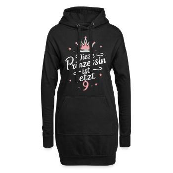 Cadeau d’anniversaire 9 ans Anniversaire d’enfants - Sweat-shirt à capuche long Femme - noir - Devant