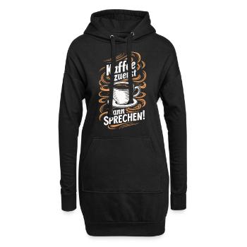 Café Café Buveurs de café Amateurs de café - Sweat-shirt à capuche long Femme - noir - Devant