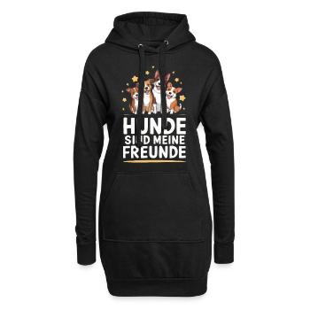 Hund Hunde Haustier Lustige Sprüche - Hoodie-Kleid - Schwarz - Vorne