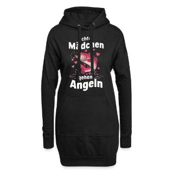 pêcheur pêcheur pêche pêche poisson - Sweat-shirt à capuche long Femme - noir - Devant