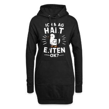 Canard colvert, canard oiseaux, canard, canard foncé, oiseau - Sweat-shirt à capuche long Femme - noir - Devant
