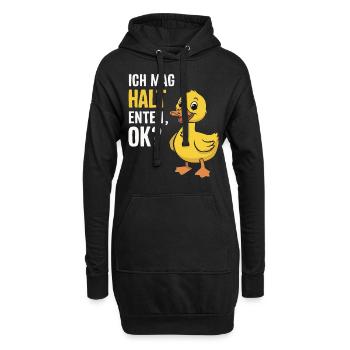 Canard colvert, canard oiseaux, canard, canard foncé, oiseau - Sweat-shirt à capuche long Femme - noir - Devant
