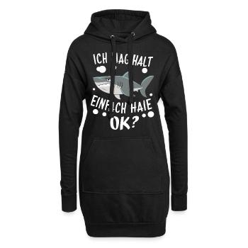 Hai Haifisch Haie Haifische - Hoodie-Kleid - Schwarz - Vorne