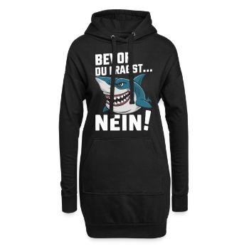 Hai Haifisch Haie Haifische - Hoodie-Kleid - Schwarz - Vorne