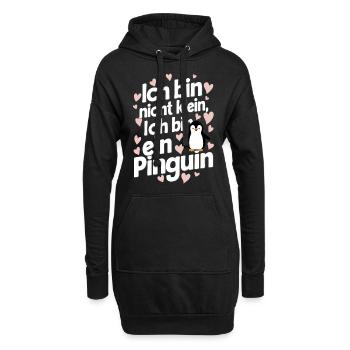 Pinguin Zwergpinguine Kaiserpinguin - Hoodie-Kleid - Schwarz - Vorne