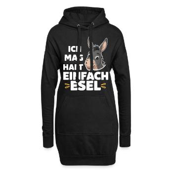 Esel Eselchen Maultier Muli - Hoodie-Kleid - Schwarz - Vorne