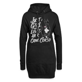 Cane Corso Hund - Hoodie-Kleid - Schwarz - Vorne