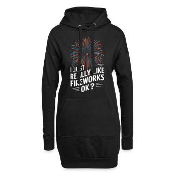 Pyrotechnie Feux d’artifice Pyrotechnie - Sweat-shirt à capuche long Femme - noir - Devant