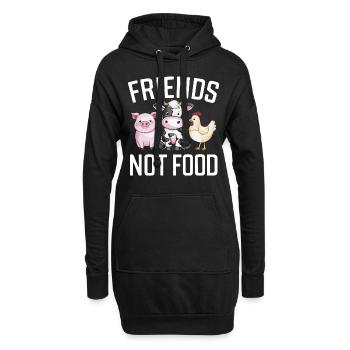 Végétarien Végétalien Végétarien Végétarien - Sweat-shirt à capuche long Femme - noir - Devant