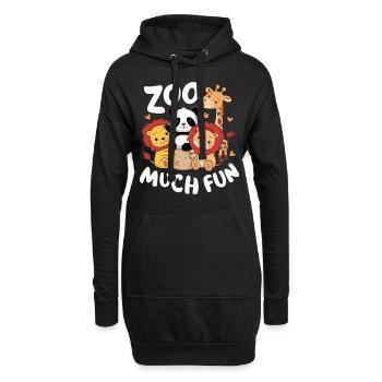 Animaux du zoo Gardien de zoo - Sweat-shirt à capuche long Femme - noir - Devant