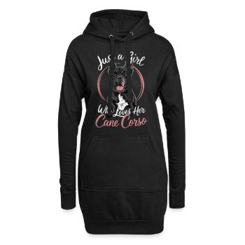 Cane Corso Hund - Hoodie-Kleid - Schwarz - Vorne