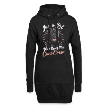 Cane Corso Hund - Hoodie-Kleid - Schwarz - Vorne