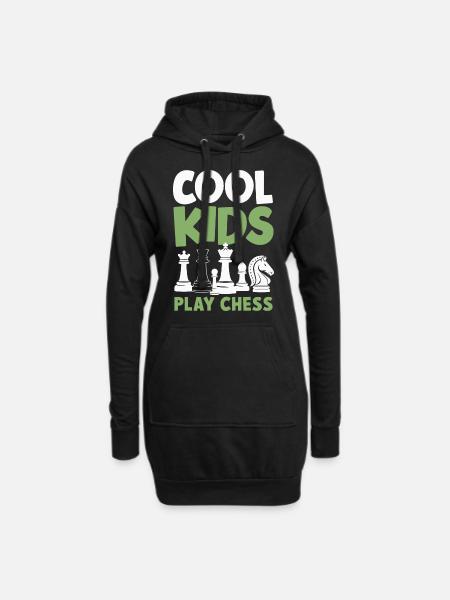 Schach Schachspieler - Hoodie-Kleid - Schwarz