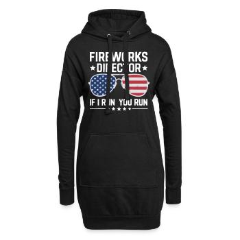 Pyrotechnie Feux d’artifice Pyrotechnie - Sweat-shirt à capuche long Femme - noir - Devant