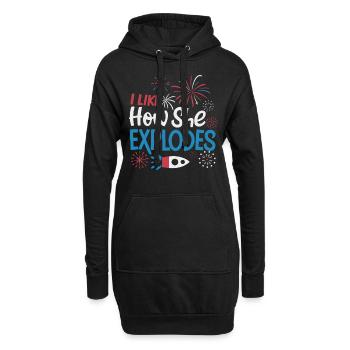 Pyrotechnie Feux d’artifice Pyrotechnie - Sweat-shirt à capuche long Femme - noir - Devant